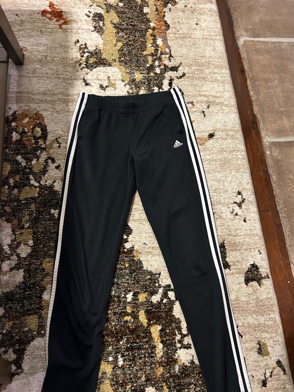adidas Black Jogger Pants with White Side Stripes